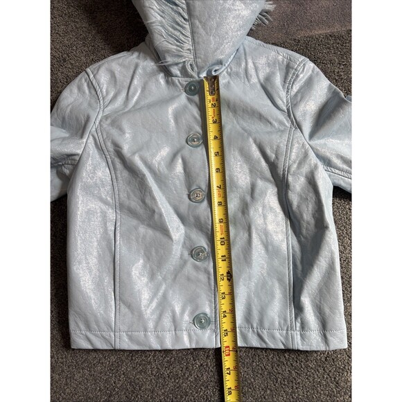 Urban Outfitters “MIA” Jacket NWT - Sky Blue Y2K Feather Jacket - Adult Women XS - Picture 8 of 11